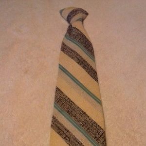 Men's Velducci White/Black Striped Clip On Tie